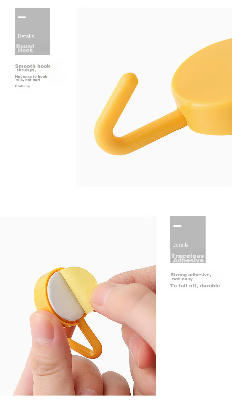 MENGTING Adhesive Hooks, Strong Adhesive No Drilling Required, Bathroom Kitchen Wardrobe Hooks, 10 Pieces 11