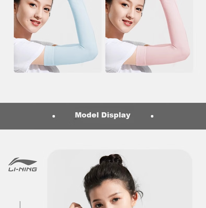 Li-Ning Ice Silk Cooling Arm Sleeves for Men And Women, Sun Protection Arm Covers, Summer Cycling Fishing Driving Sun Protection UV Protection Cool Arm Guard 24