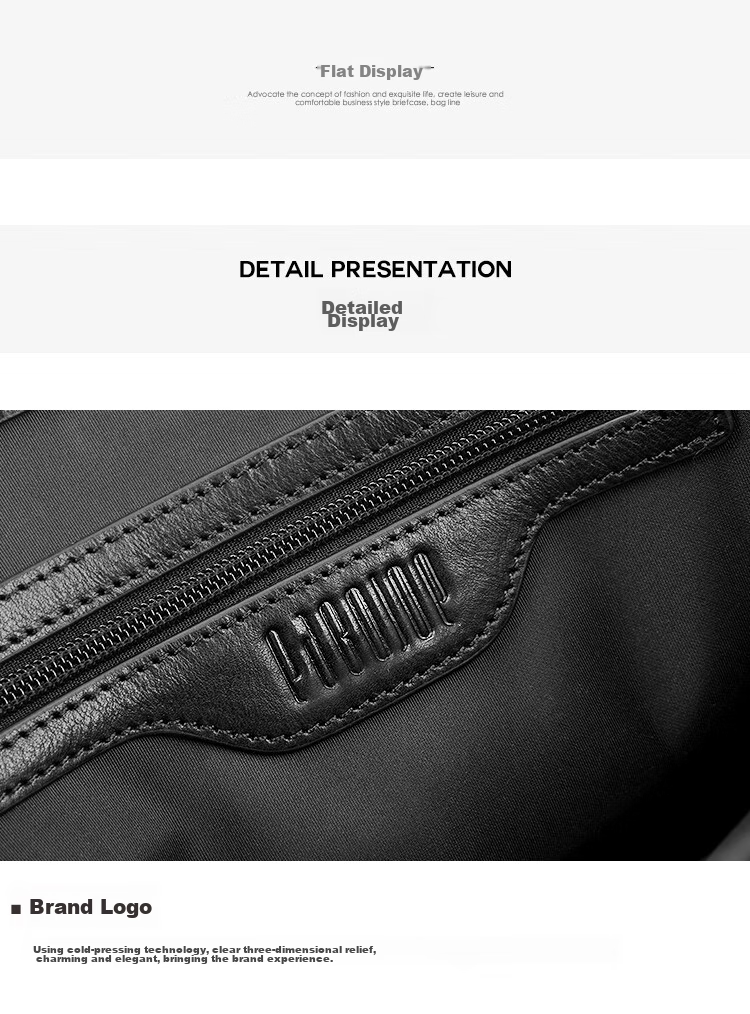 Pabojoe Business Briefcase, Men's Top-Grain Leather Handbag, Horizontal Style Large Capacity Laptop Bag for Men, Valentine's Day Gift 14