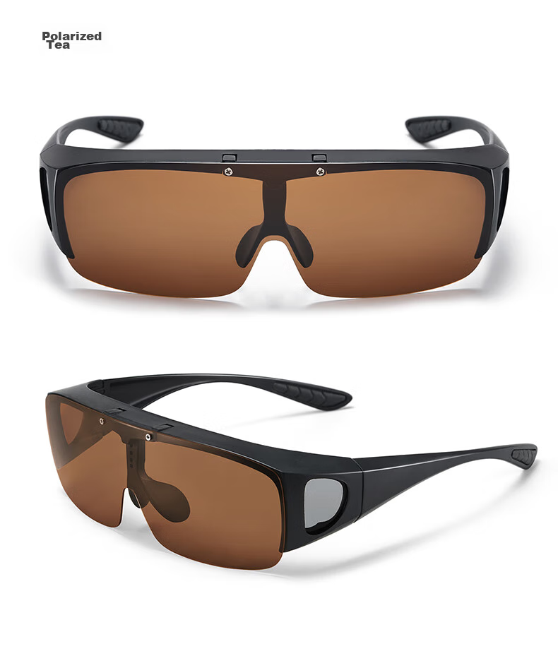LESCA LUNETIER Clip-On Sunglasses for Nearsighted Men, Polarized Driving Glasses, Night Vision Eyewear, Day And Night Dual-Use Sunglasses Clip for Wome 15