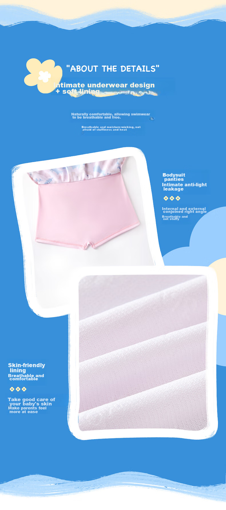361° Children's Swimsuit, Girls' Summer Cute One-Piece Dress-Style Boyshort Swimwear, for Older Children, Swimming Equipment 4