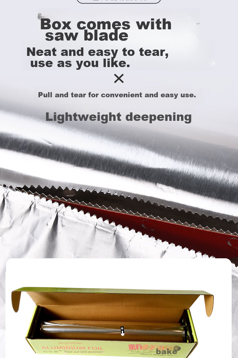 Babike Aluminum Foil, Large Roll Boxed, for Air Fryer, Oven, Baking, And Barbecue, 30 Meters * 45 Centimeters 10