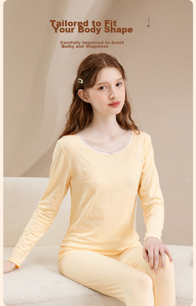 Fenteng Women's Thermal Underwear Set [Moisturizing Plant Coconut Oil] 10A Antibacterial 2025 New Autumn Long Johns Set 9