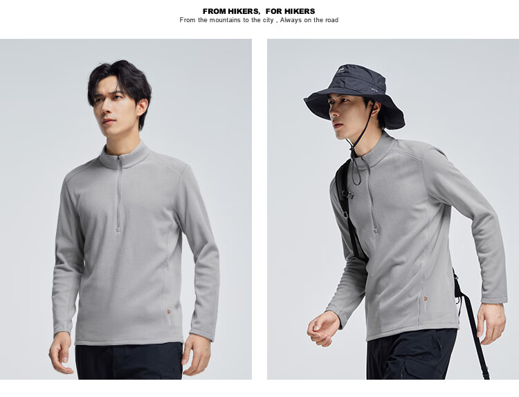Pioneer Camp Polartec Men's Fleece Outdoor Warmth Pullover Autumn Winter Plush Half-Zip Jacket Coat 8