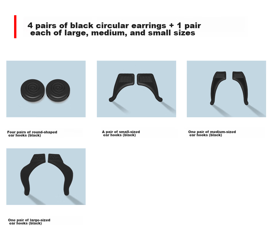 DRATRA Non-Slip Silicone Ear Hooks, Anti-Fall Eyeglass Temple Covers, Anti-Drop Glasses Leg Covers, Ear Hook Fixation Device, Ear Clip, Ear Back Accessories 5
