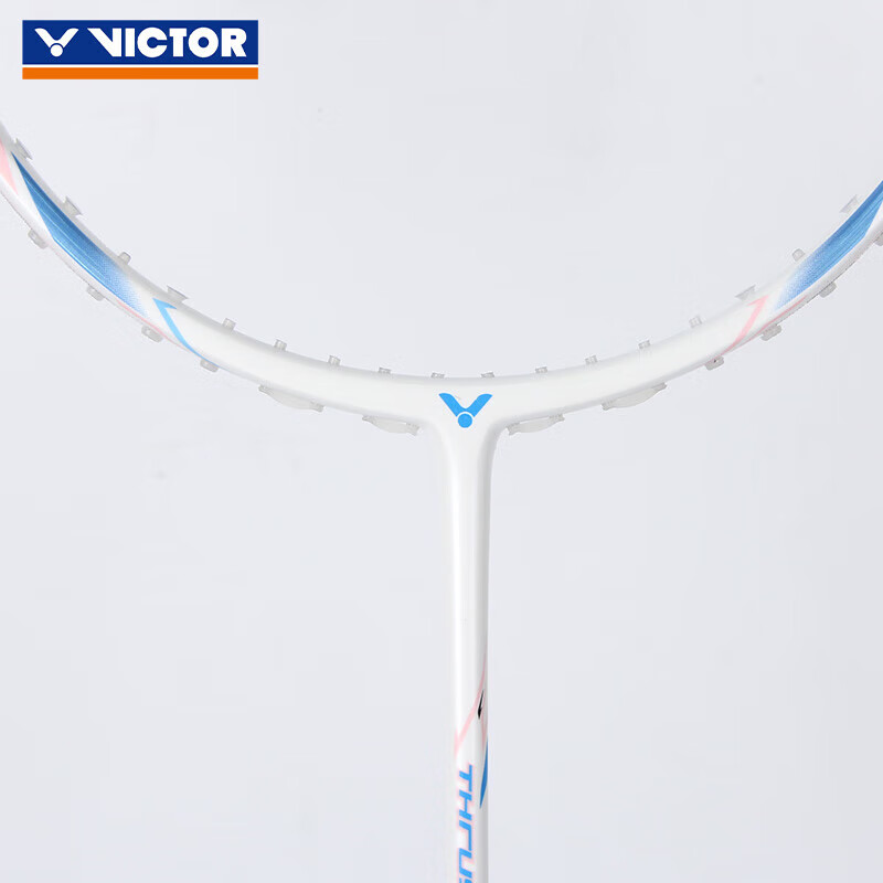 Бадминтонная ракетка VICTOR, Victory Hammer Single Racket TK-HMRL EX Yunfeng White 5U, с натянутыми струнами и обмоткой в комплекте