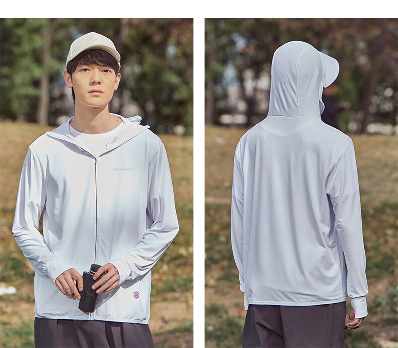 Warrior Sun Protection Jacket for Men, Ice Silk Cool-Feeling Summer Breathable Quick-Dry Brim Outdoor Lightweight Sunshade High SPF Skin Coat 21