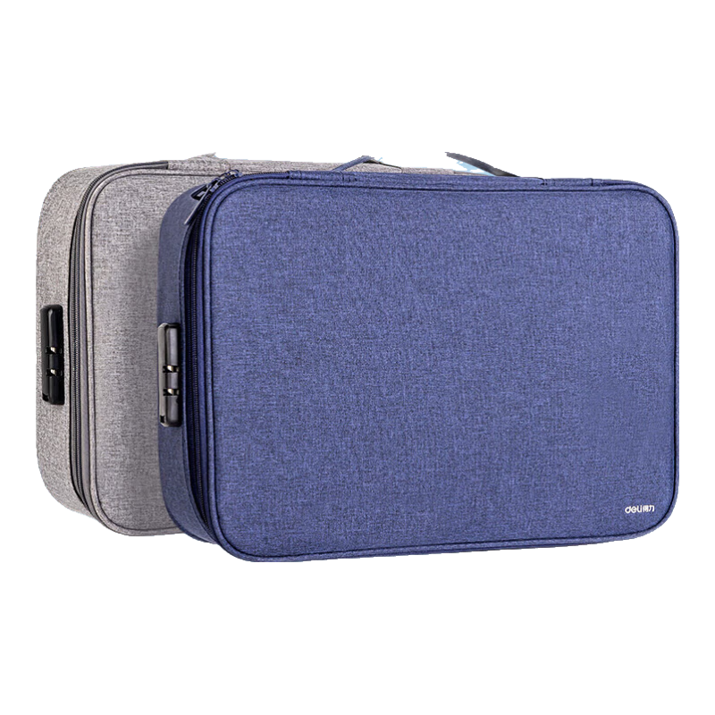 Deli Document Organizer with Password Lock, Large Capacity Handheld File Storage Case, Blue, 63758A