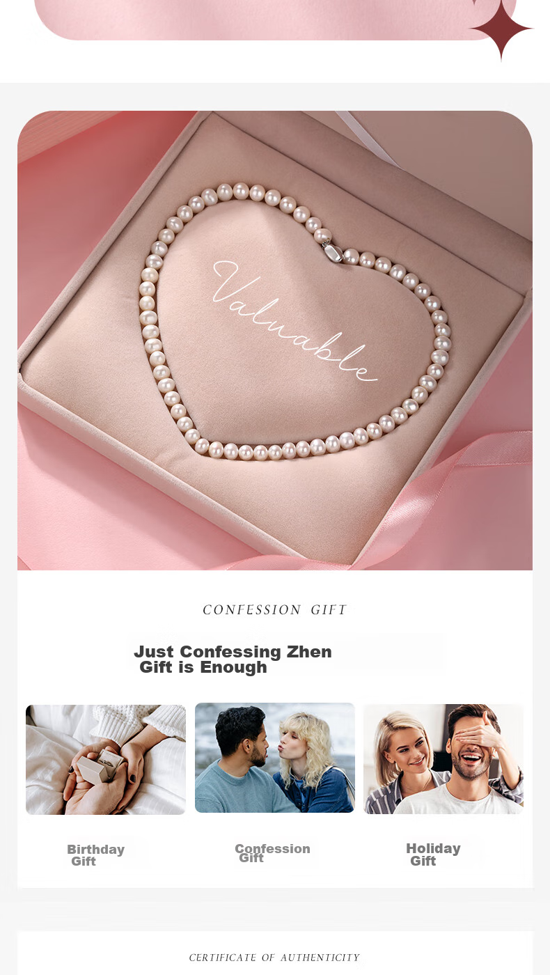 MANHE S925 Silver Freshwater Pearl Necklace for Women, 2026 New Light Luxury High-End Birthday Gift for Mom Or Girlfriend 6
