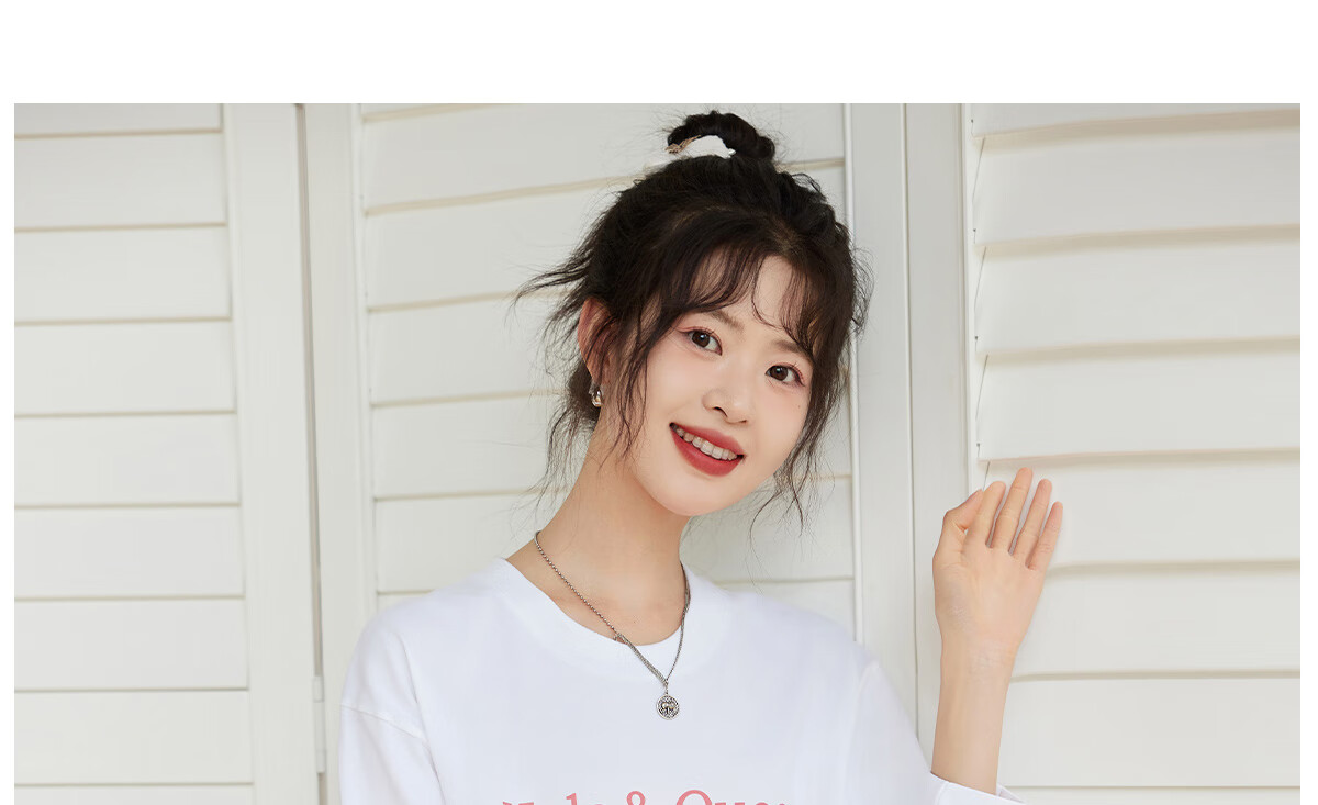 Halo Queen Women's Long Sleeve Cotton T-Shirt Spring Autumn Round Neck Letter Bow Print Casual Base Shirt New H143T2009 36