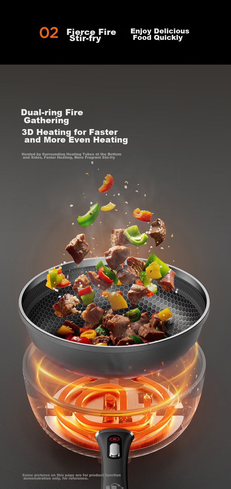 Joyoung Electric Wok And Cooker with Precise Temperature Control, Multi-Functional Household Electric Hot Pot, 2200W High Power, All-In Steaming And Cooking Pot [Steamer Model] GC45S 6