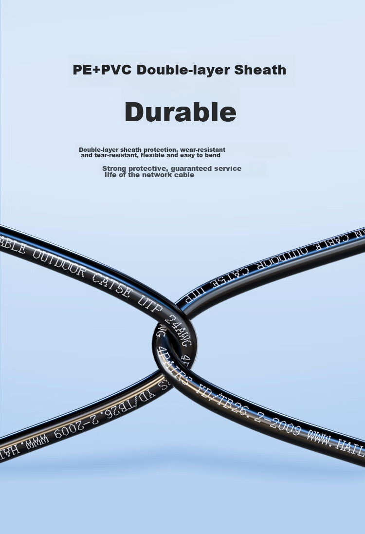 HAILE Cat5e Pure Copper Outdoor Special Network Cable for Engineering And Home Use, Waterproof And Sun-Resistant with RJ45 Connectors, 40 Meters, Finished Broadband Monitoring Outdoor Network Patch Cable HT-6508 7
