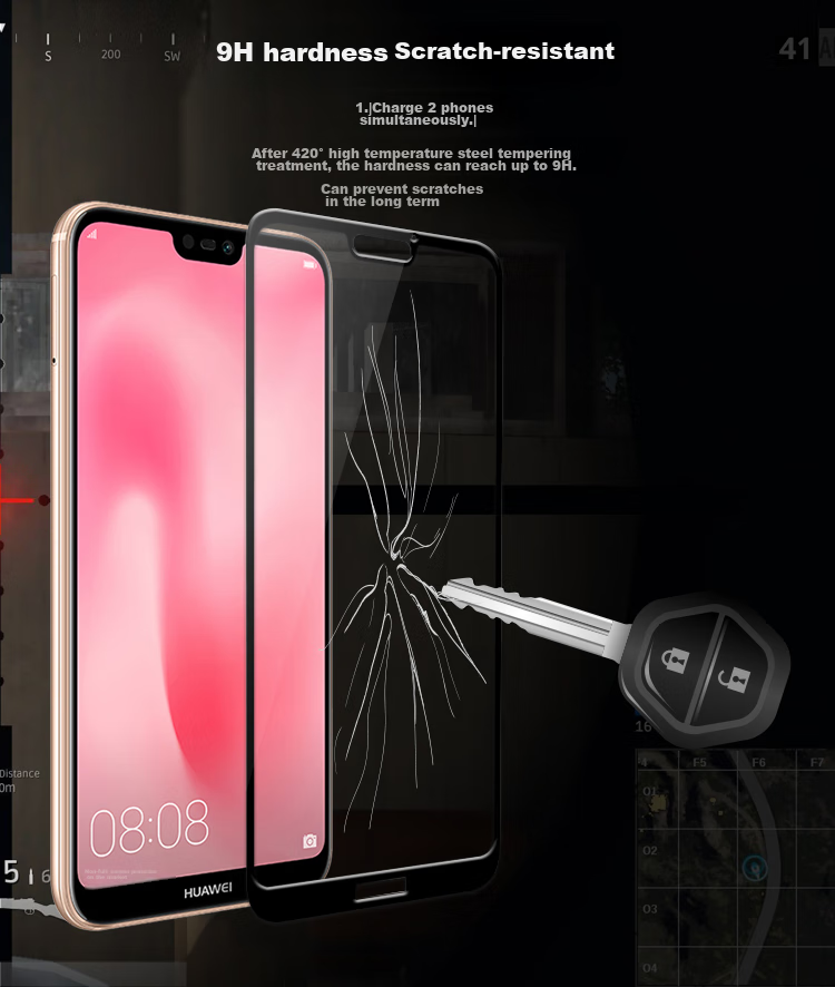 ESCASE Huawei Nova 4/5i/6se Tempered Glass Screen Protector Full Coverage All-Glass No White Edge for Nova 4/5i/6se Universal High Definition Clear 10