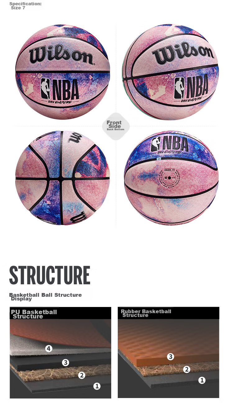 Wilson Official NBA DRV ENDURE Series Tie-Dye Design Pattern Random Indoor/outdoor Size 7 Basketball 9