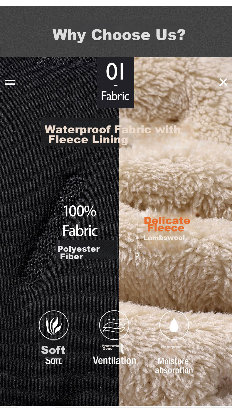MiiOW Cotton Pants for Men, Winter Casual Plus Size, Fleece-Lined Thick Lambswool, Outdoor Workwear, Sports Warm Trousers for Me 20
