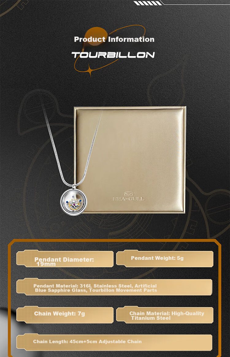 SEAGULL Spinning Top Pendant, Machine Heart Necklace, Machine Heart Pendant, Gift Necklace for Boyfriend Or Girlfriend HG-FL 4