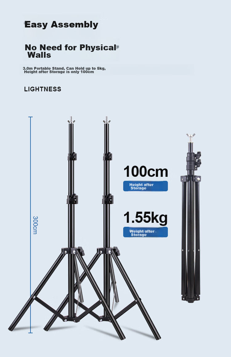 LATZZ 3*4 Meter Photography Backdrop Stand, Live Streaming Green Screen Stand, Chroma Key Photo Background Cloth Stand, Portrait Clothing ID Photo Shooting Stand, Thickened Portable Telescopic Gantry Background Stand 4