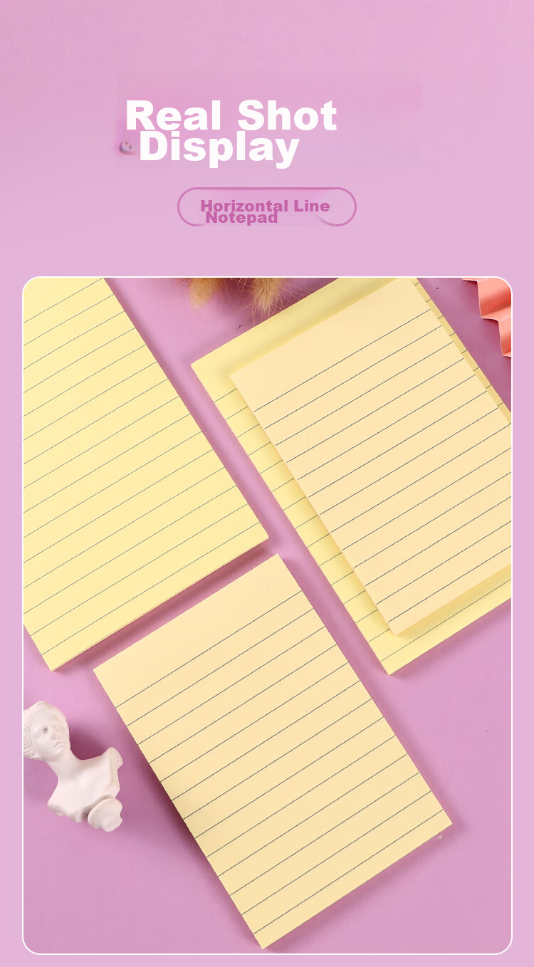 M&G Youshi Tie 3*3 Printed Self-Adhesive Sticky Notes, Horizontal Line Grid Error Correction, Blank Memo Pad, Message Stickers, 60 Pages Blank, YS-407, 1 Pack 9