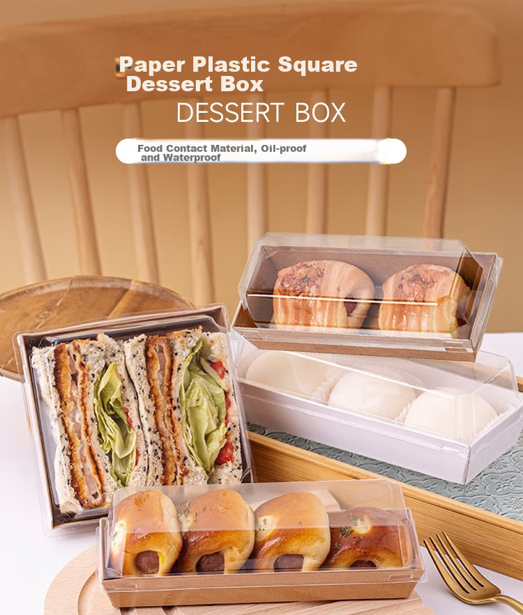 Edo Sandwich Packaging Box, Triangular Window Design for Easy Viewing, Portable Takeout Bento Box [30 Pieces] 1
