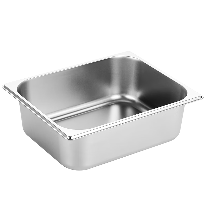 Jinyaoshi Stainless Steel Portion Pan, 1/2 Straight-Sided with Rolled Edges, Serving Dish for Buffet And Fast Food, 10cm Square Pan GK-MFS12