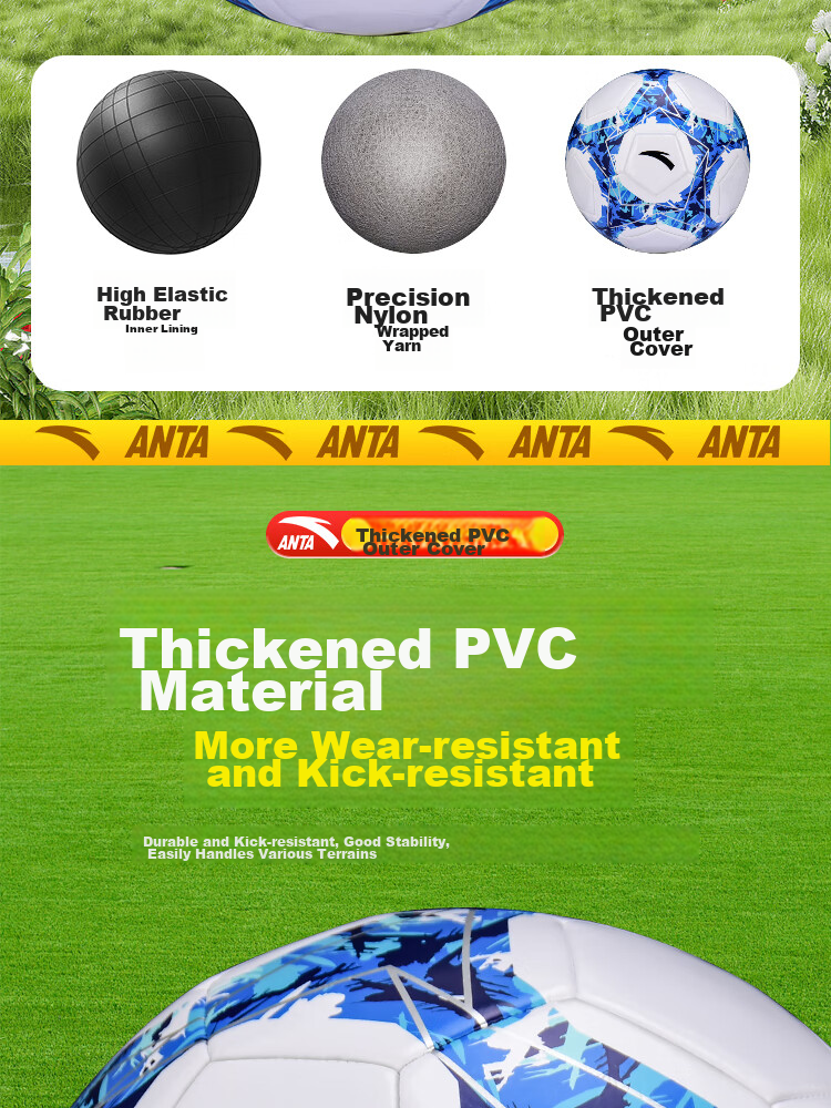 ANTA Soccer Ball Size 5 for Adults, Middle School And Elementary Students, Standard Size 5 for High School Entrance Exams And Training, Durable Youth Soccer Ball 9