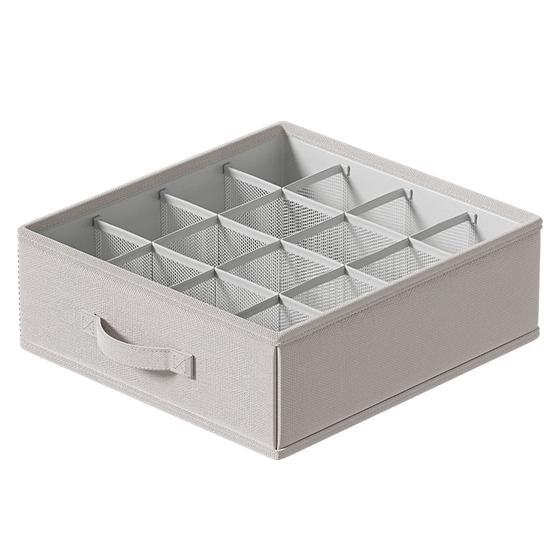 Baicaoyuan Underwear Storage Box, Bra And Sock Organizer, Panty Compartment, Home Closet Divider Storage Box, Large Size with 16 Compartments