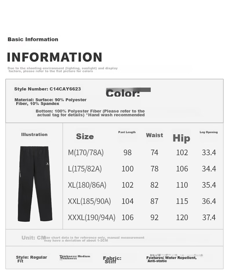CAMEL Fleece-Lined Straight-Leg Pants for Women, Water-Repellent Woven Sports Trousers C25CA6L6025 Phantom Black S 10