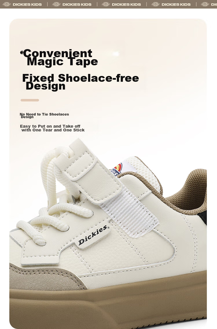 Dickies Children's Canvas Shoes, New Spring And Summer Style for Girls, Casual Shoes with Fleece Lining, Comfortable Training Shoes for Older Kids, Lightweight Versatile White Sneakers for Students 12