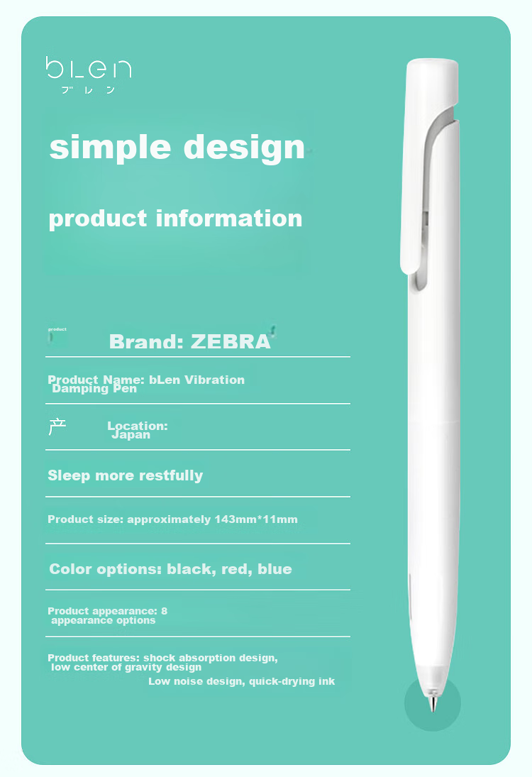 ZEBRA Stationery Award-Winning Gel Pen, 0.5mm Bullet Tip, Retractable Signing Pen, BLen Quick-Drying Shock-Absorbing Exam Pen, JJZ66, Light Blue Barrel with Black Ink, Pack of 10 12
