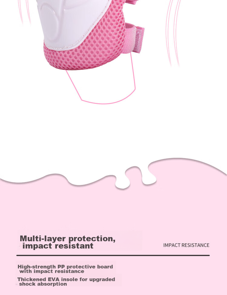 Tongbu Kids Roller Skating Protective Gear Set Skateboard Balance Bike Riding Outdoor Sports Helmet and Pads 7-Piece Set Pink 15