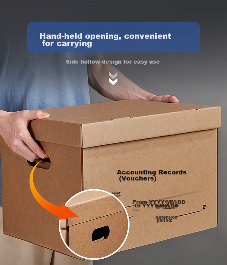 TANGO Accounting Voucher Box, 46*33*25cm, 5 Pieces/pack, 3-Layer Reinforced, Double-Layer Base Plate, Office Supplies Invoice 7