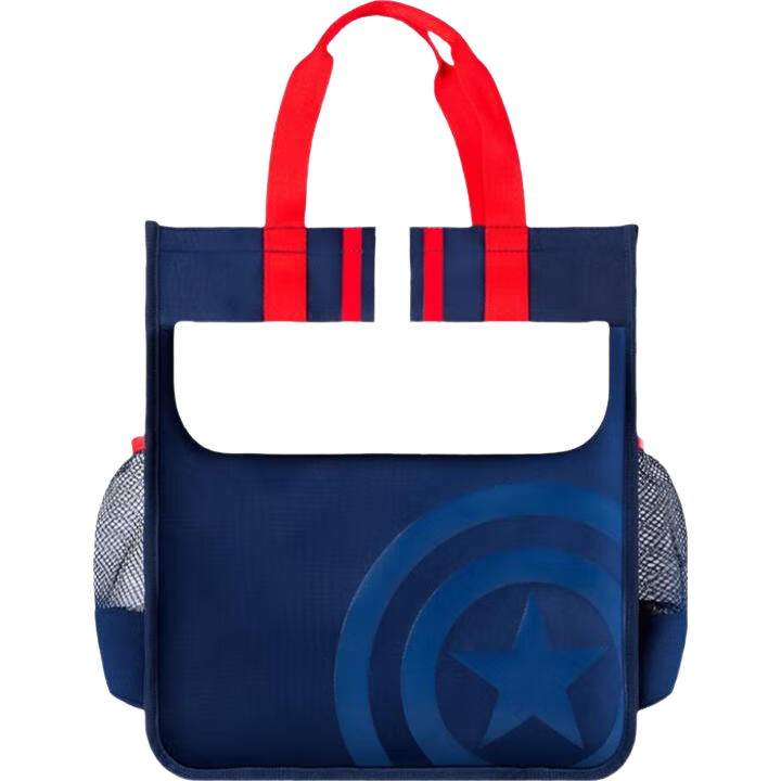Disney Elementary School Tutoring Bag, Large Capacity Multifunctional Handheld Bookbag, Children's Tutoring Backpack with Captain America Side Pocket