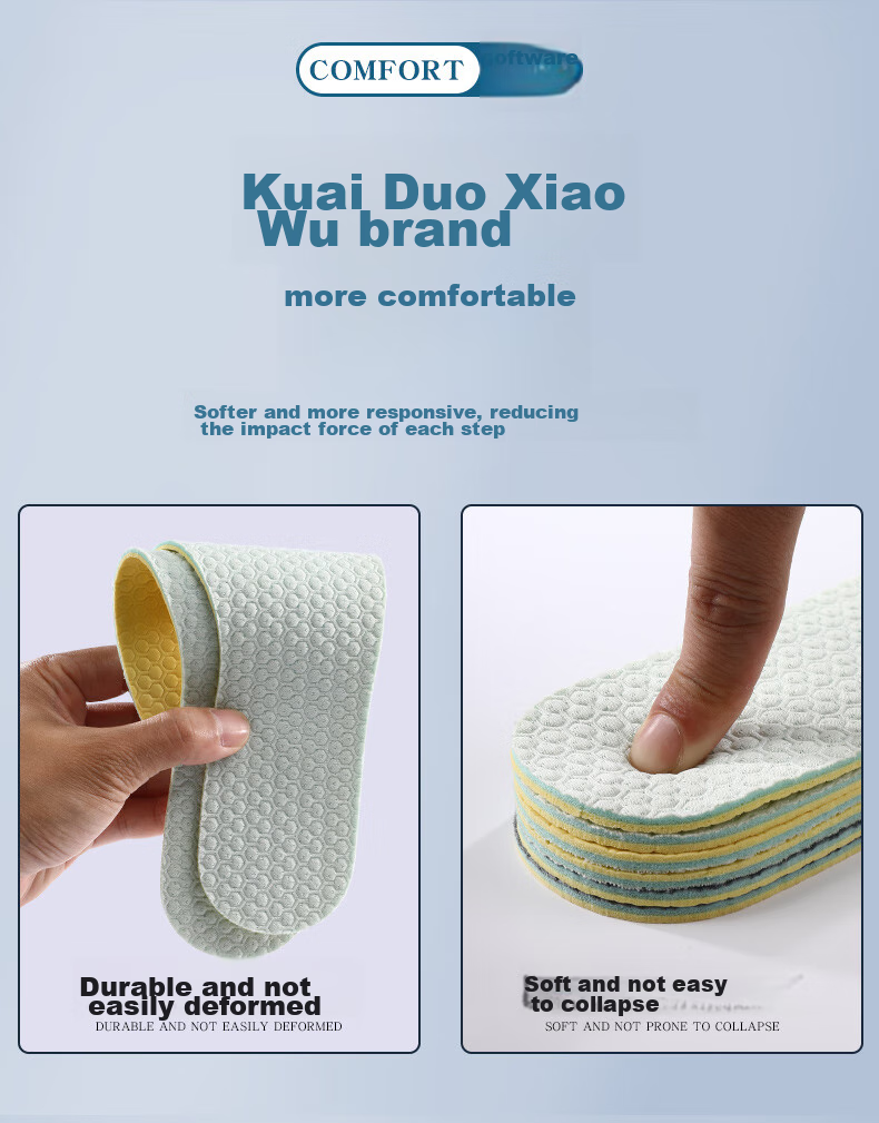 FOOTOPPO Latex Insoles for Men, Ultra-Thin Sports Leather Shoe Insoles, Thin Casual Shoes Non-Slip Lightweight Soft Insoles for Men And Wome 6