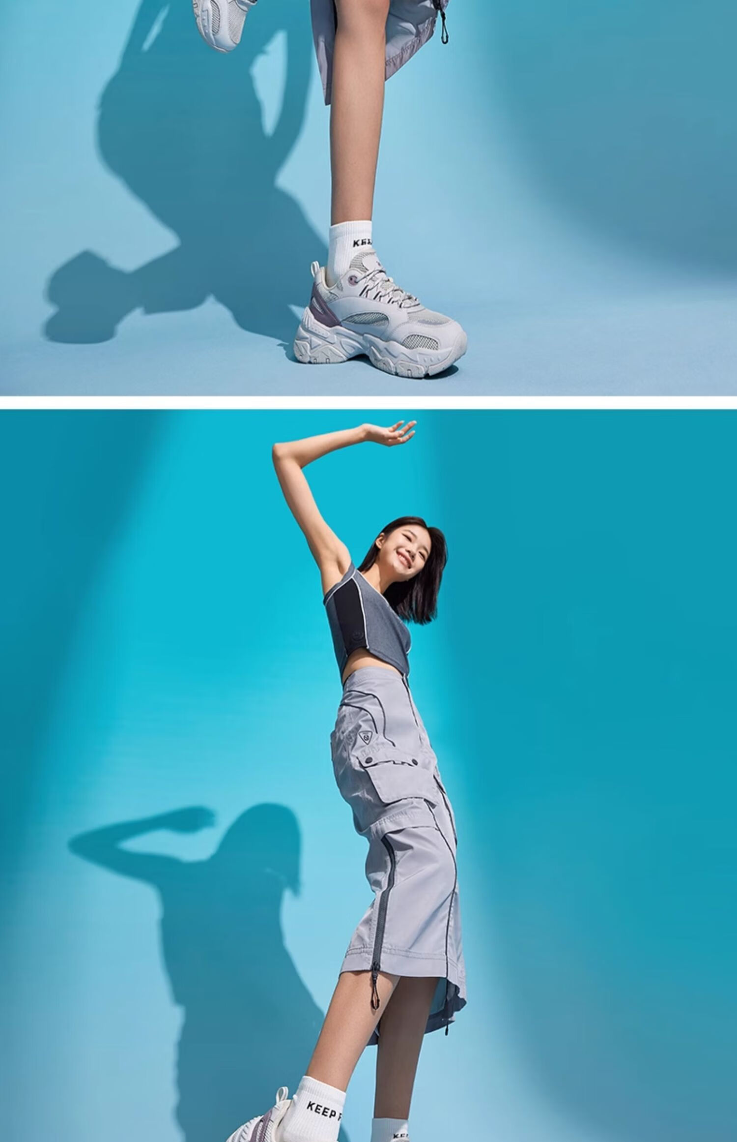 CAMEL Retro Chunky Women's Shoes, Platform Heightening Casual Sneakers X24B09L7009, Cream White/blue, Size 37 31