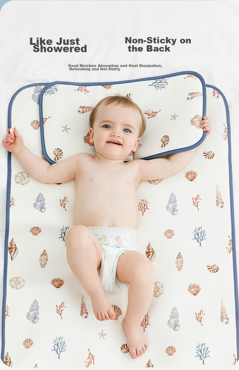 EMXEE Baby Cooling Mat A-Class Ice Silk Infant Newborn Children's Mat Kindergarten Mat 120cm*65cm 8