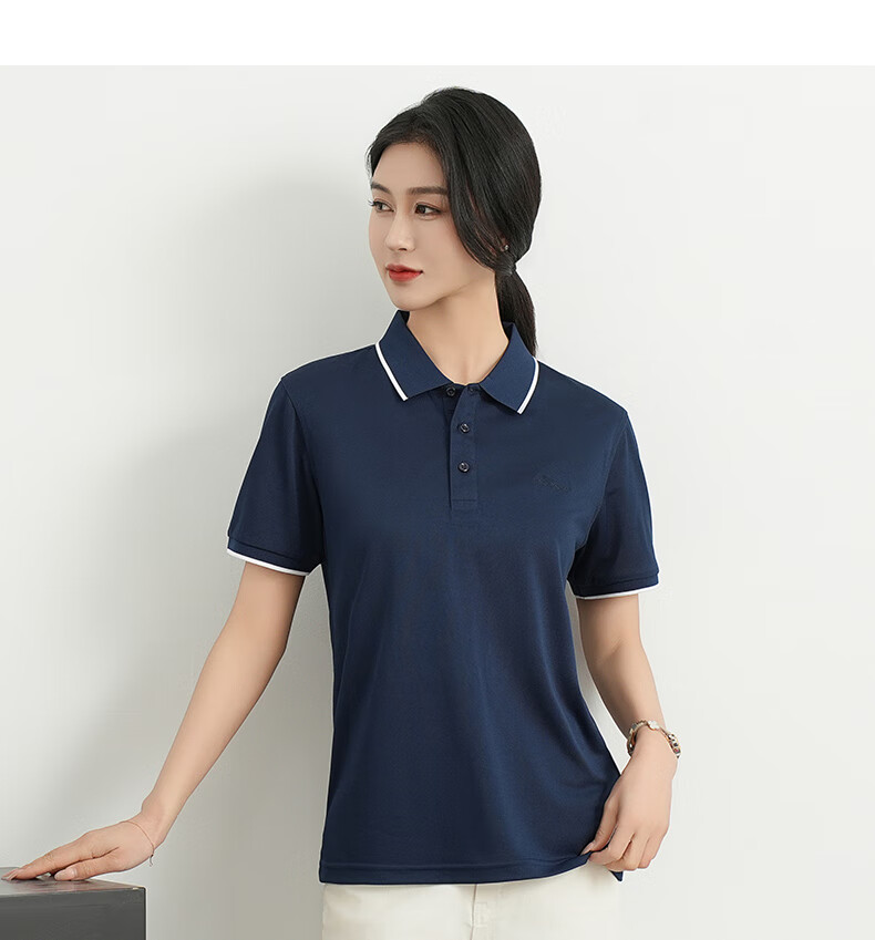 ROMON Ice Silk Short-Sleeve T-Shirt for Women, Summer POLO Collar Undershirt, Casual Business Commute Workwear, Cool-Feeling Lapel Top 9