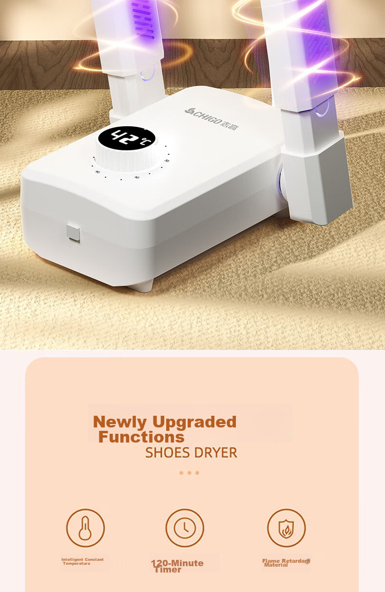 CHIGO Shoe Dryer, Home Dehumidifier, UV Odor Eliminator, Shoe Heating Device, Shoe Drying Machine, Retractable And Foldable XJ005 5