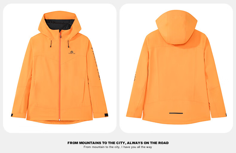 Pioneer Camp Hardshell Jacket for Women, Autumn Outdoor Windproof And Waterproof High Altitude Mountaineering Coat for Men, Commuter Style, Orange-Red, XL 21