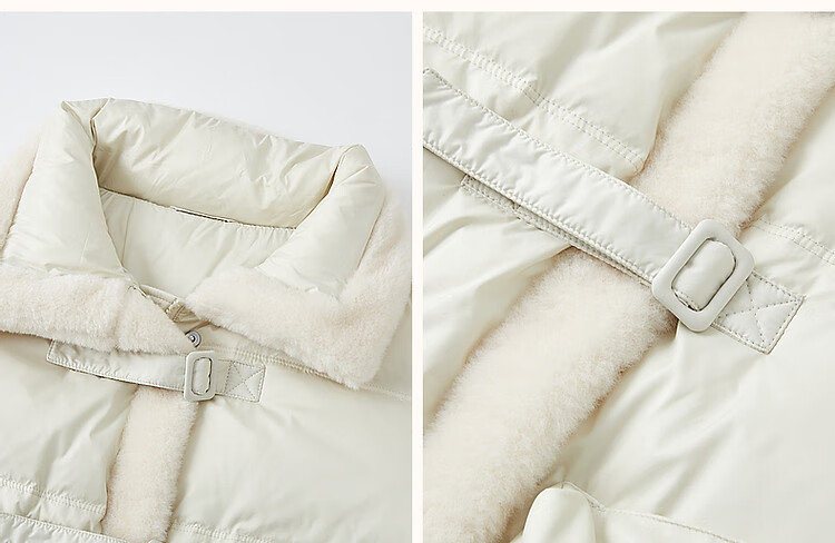 Dme [Xueshan Dushi] Winter 400T Spring Yafang 90% Duck Down Faux Sheepskin Patchwork Women's down Jacket 19