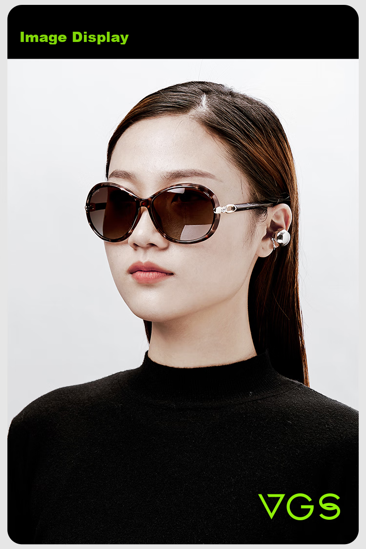 VEGOOS Polarized Sunglasses, Fashionable Large Frame, UV Protection, Sunshade for Women, Driving Glasses, 9021 Amber Tea Color 2