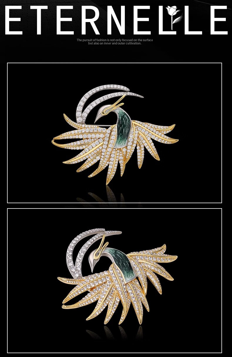 Eternelle French Eternal Original Phoenix Brooch, High-End Exquisite Niche Design Chest Flower, Autumn And Winter Accessory 7