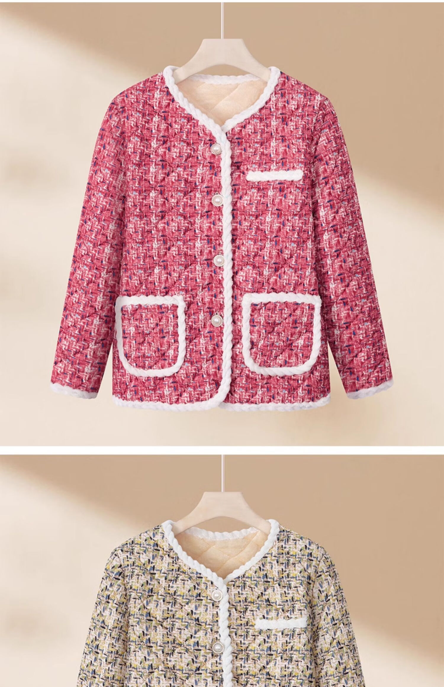 Fengxiao Mom Winter Thickened Lamb Wool Short Floral Cotton Jacket Middle-aged and Elderly Women's Autumn and Winter Coat 5