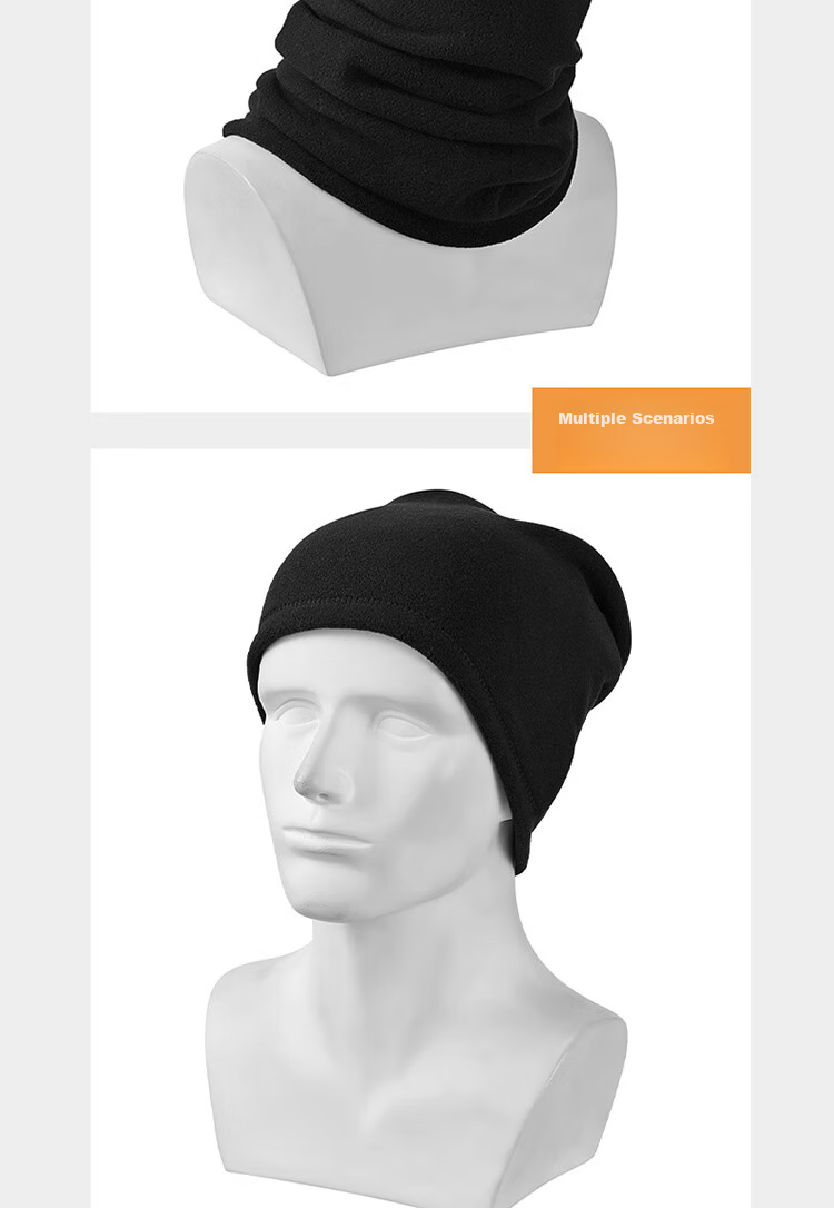 FOREVER Neck Gaiter for Men And Women, Winter Outdoor Warmth, Autumn And Winter Thickened Fleece Pullover Neck Warmer, Black 10