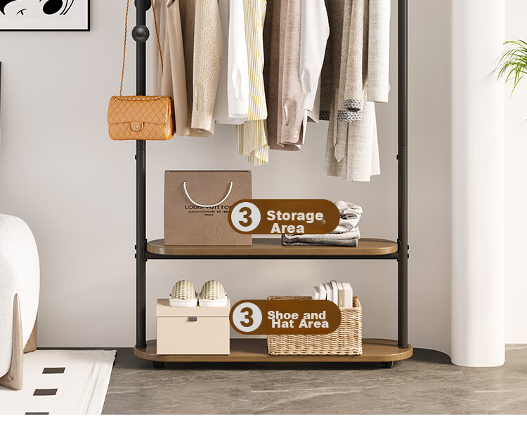 Yicainianhua Coat Rack, Floor-Standing Clothes And Hat Stand, Multifunctional Hanger, Bedroom Storage Rack, Clothes Drying Rack (Miqi) 2383 13