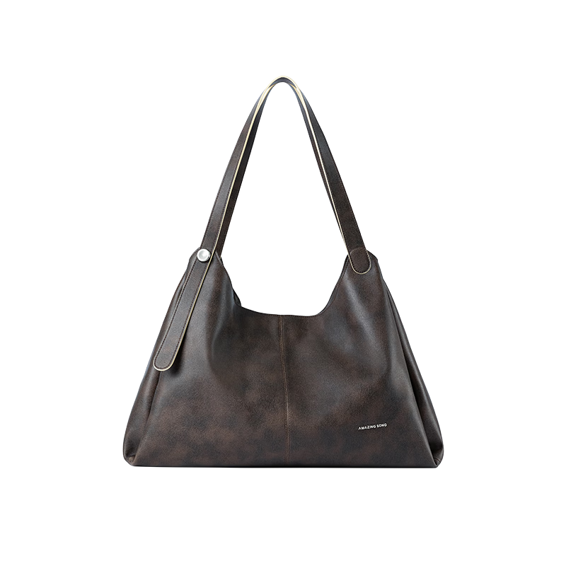 AMAZING SONG Women's Leather Tote Bag, Cowhide Shoulder Bag, Luxurious Large Capacity Simple Commuter Light Luxury Handbag Gift