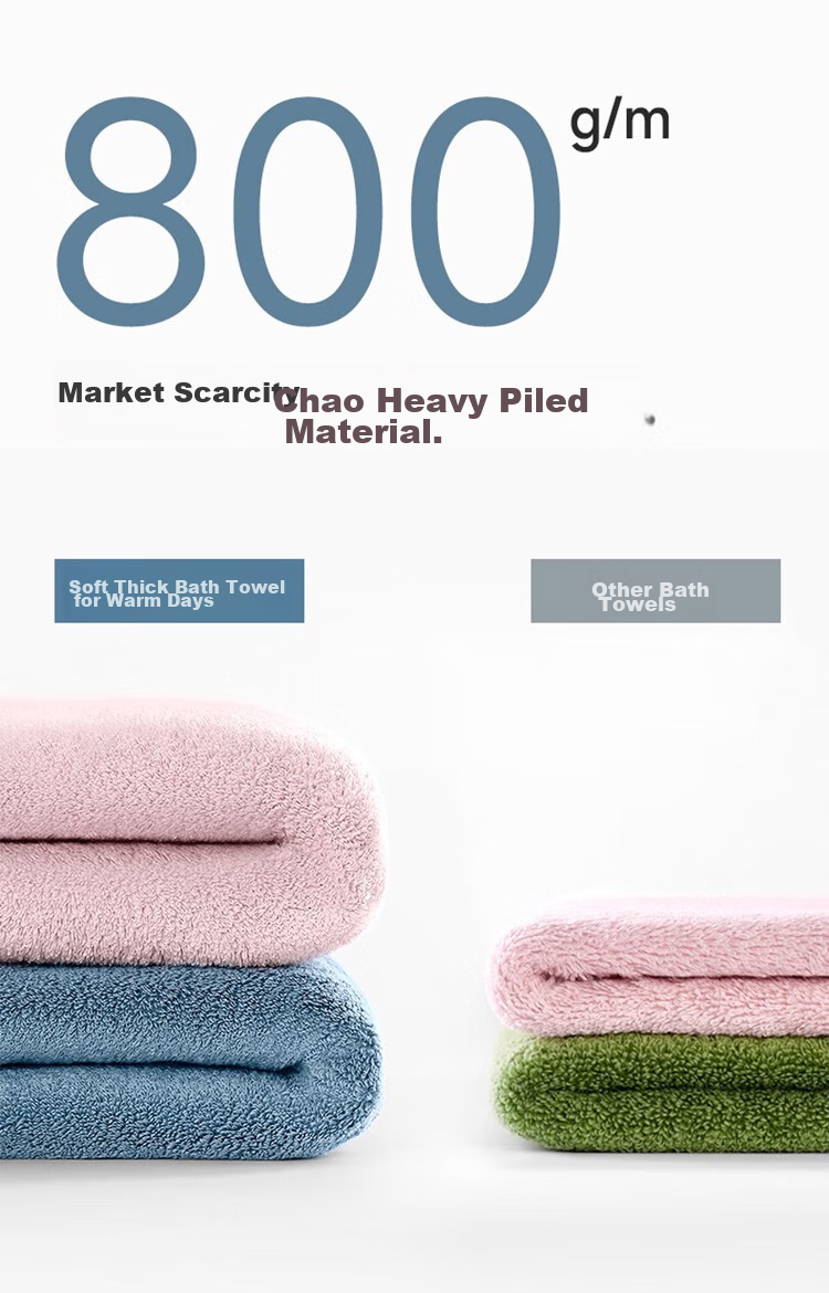 UCHINO Soft 800g Thick Bath Towel, Absorbent Home Use Bath Towel, Couple Style Large Towel, Glass Blue + Laundry Bag 3