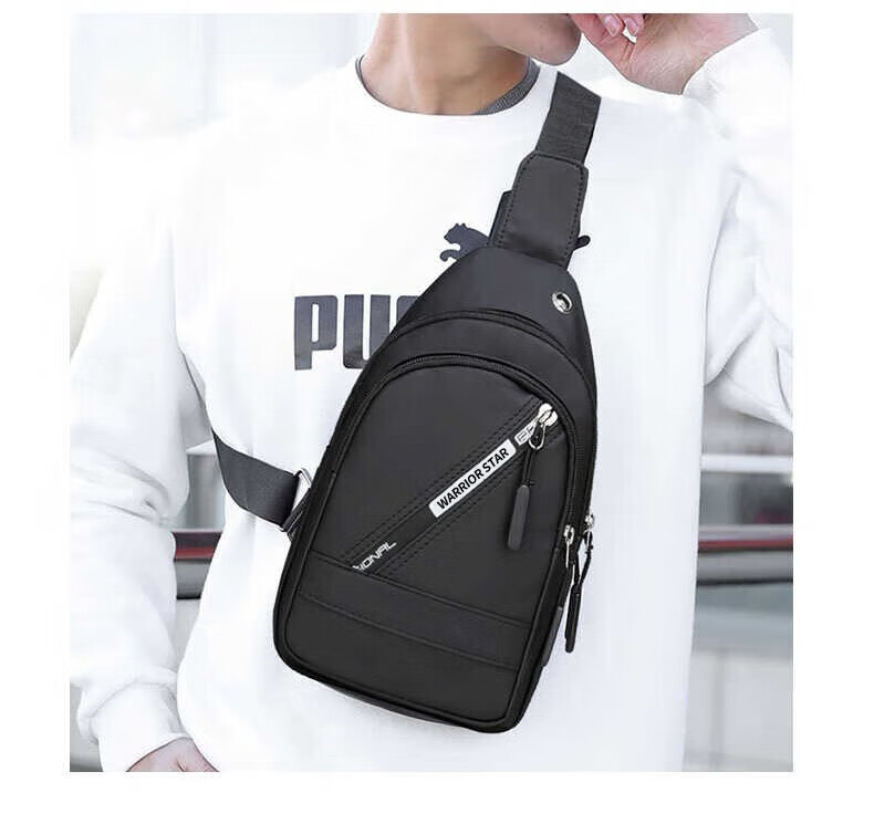 Warrior Men's Large Capacity Single Shoulder Crossbody Bag Casual Commuter Chest Bag Lightweight Sports Sling Bag Travel Small Backpack 12
