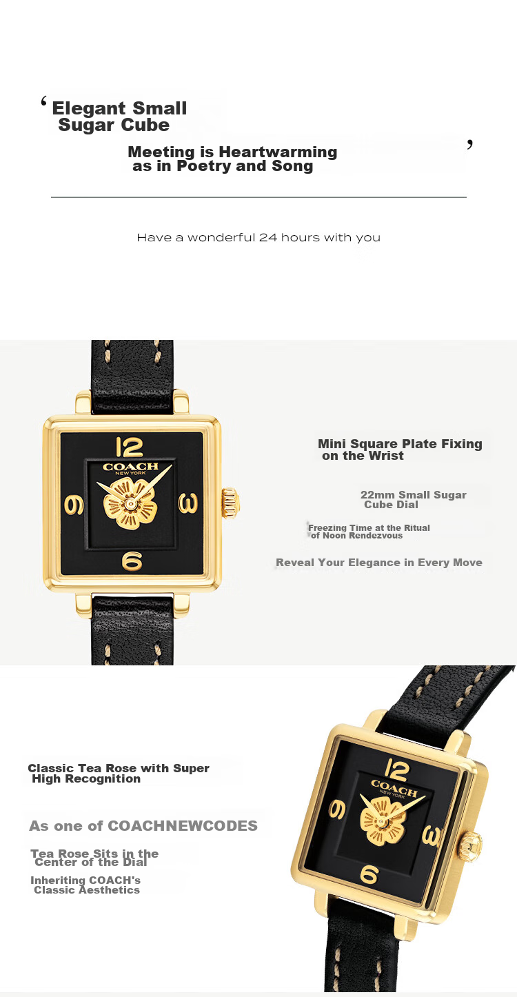 COACH CASS Series Leather Strap Quartz Women's Watch 14504227, Recommended by Kong Xue'er, Mid-Autumn Festival Gift/gift-Giving 5