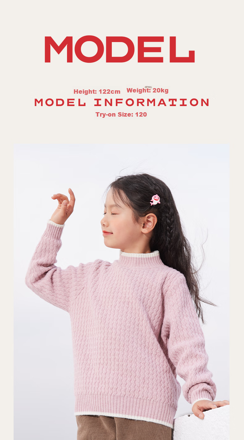 Jeanswest Children's Sweater, 2025 Girls' Knitted Sweater, Red New Year's Outfit, Boys' Autumn And Winter Warm Clothing, Mid to Big Kids' Top 13
