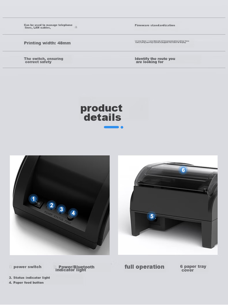 Youku Fully Automatic Order Accepting Meituan, Eleme, Douyin Takeout Printer Wireless Bluetooth 58mm Thermal Printer Retail Supermarket Cashier Receipt Machine 13